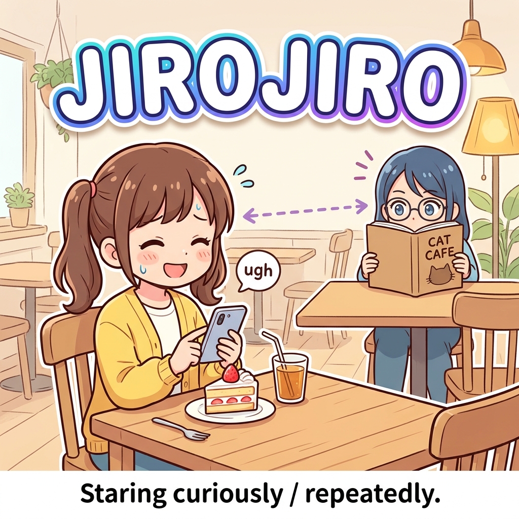 jirojiro Japanese onomatopoeia explanation image