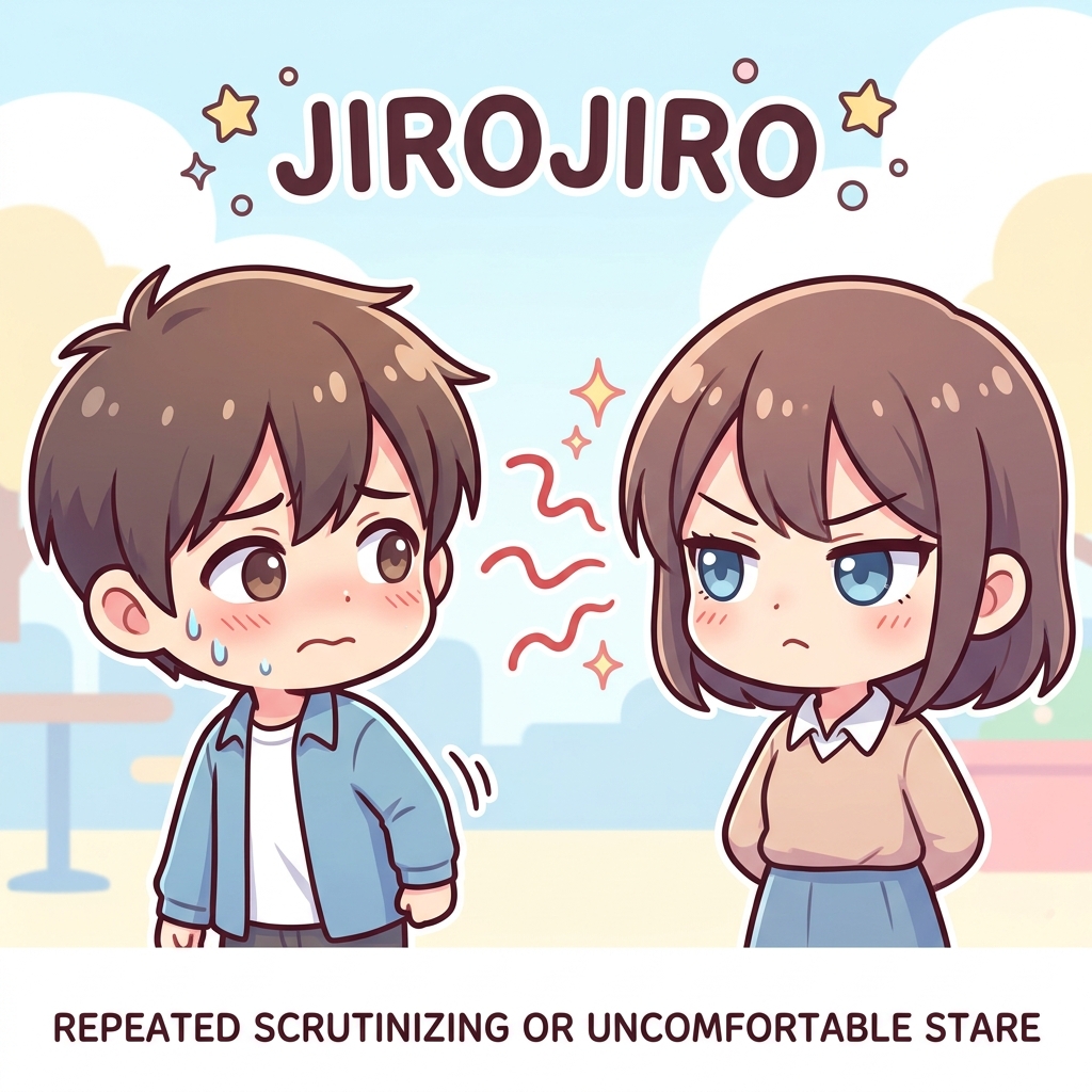 jirojiro Japanese onomatopoeia usage example image