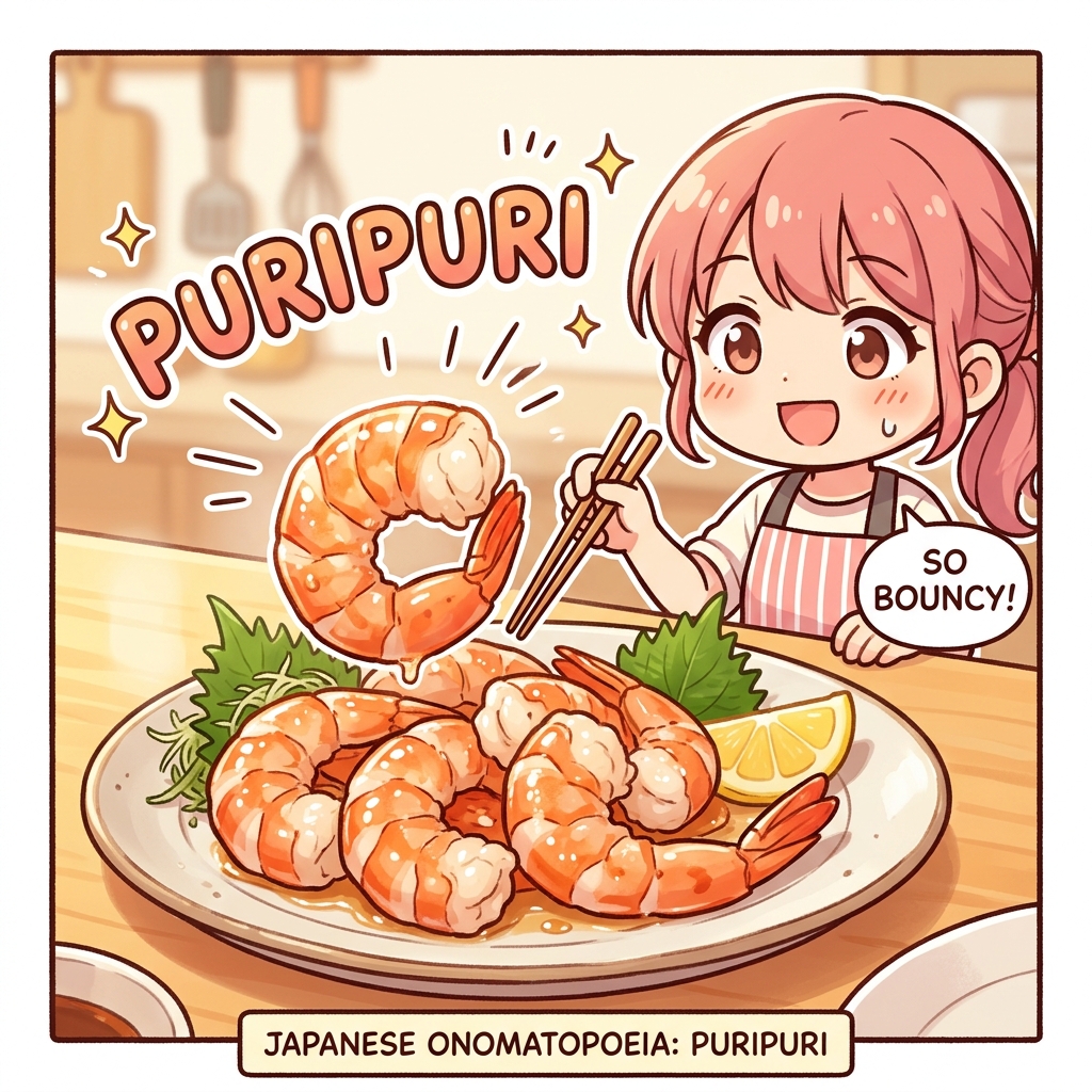 puripuri Japanese onomatopoeia explanation image