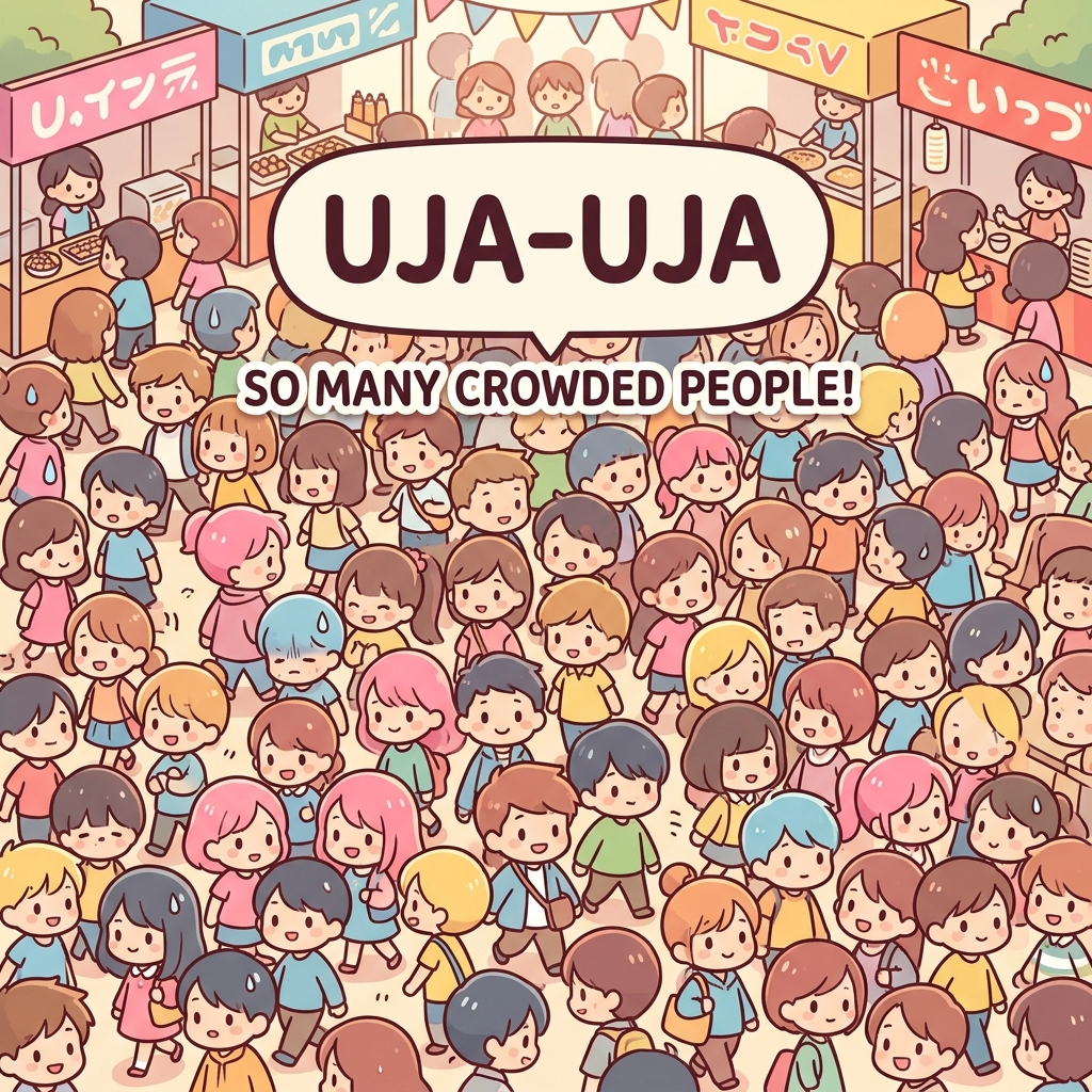 uja-uja Japanese onomatopoeia explanation image