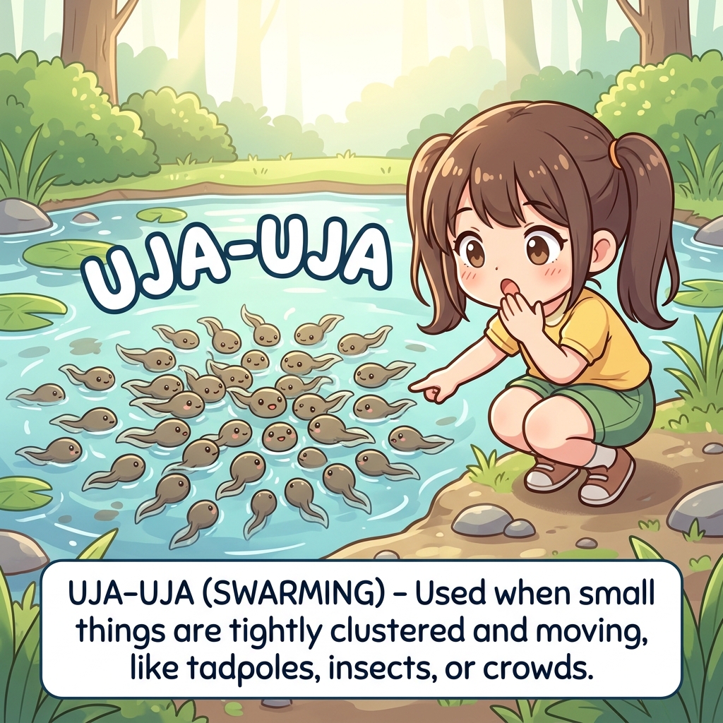 uja-uja Japanese onomatopoeia usage example image