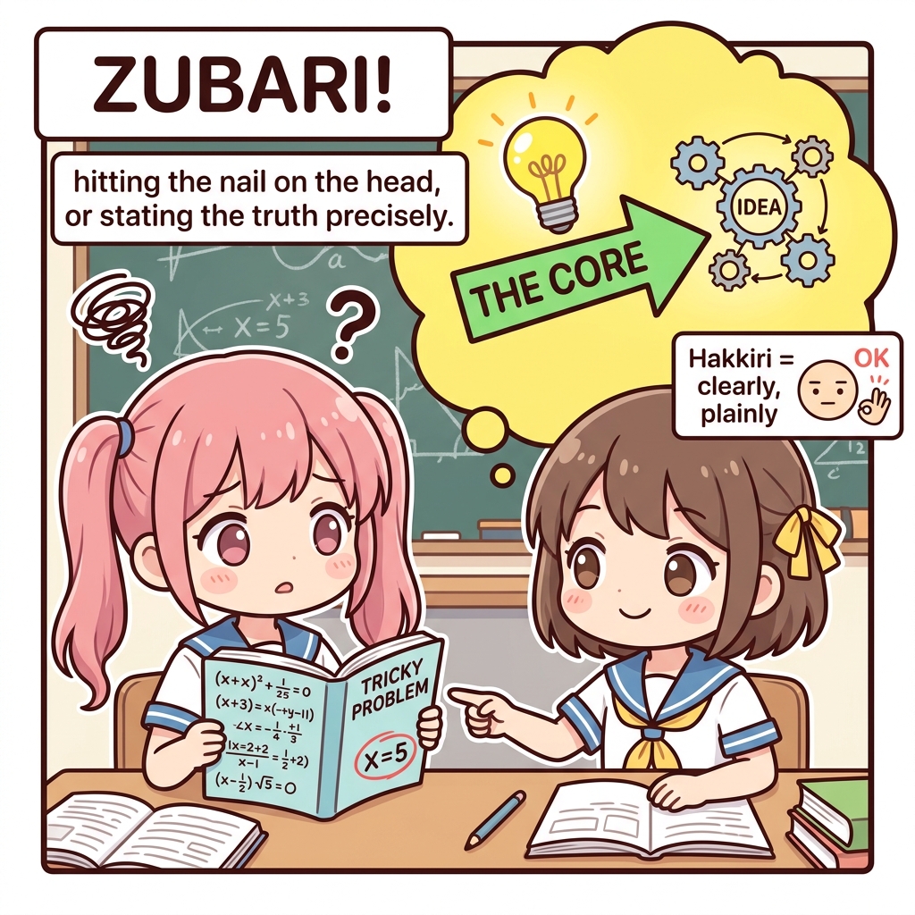 zubari Japanese onomatopoeia usage example image