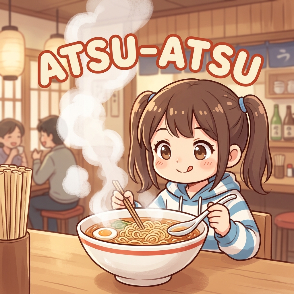 atsu-aa Japanese onomatopoeia explanation image