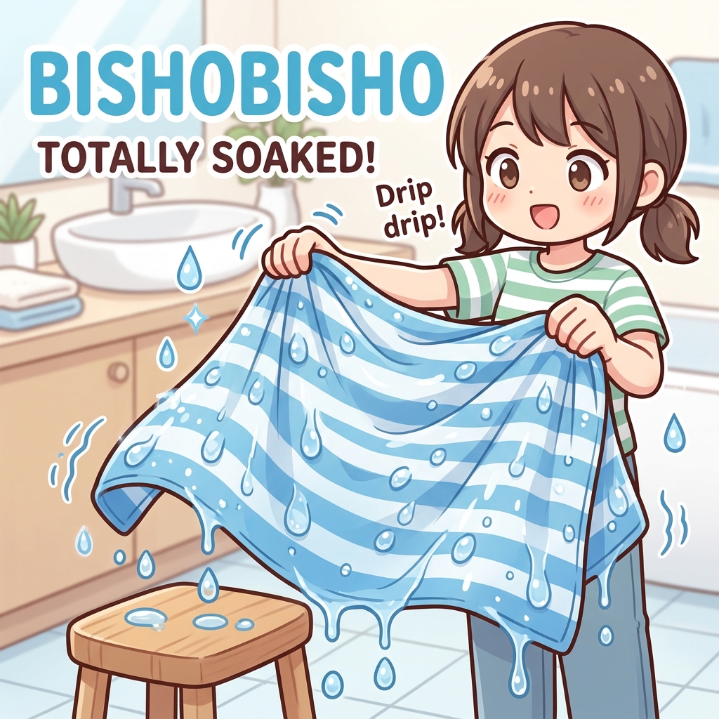 bishobisho Japanese onomatopoeia usage example image