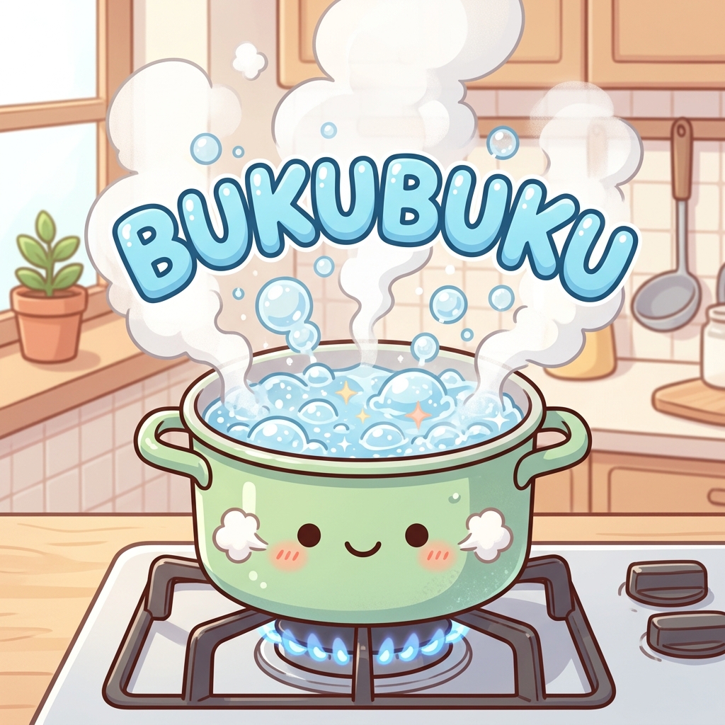 bukubuku Japanese onomatopoeia explanation image