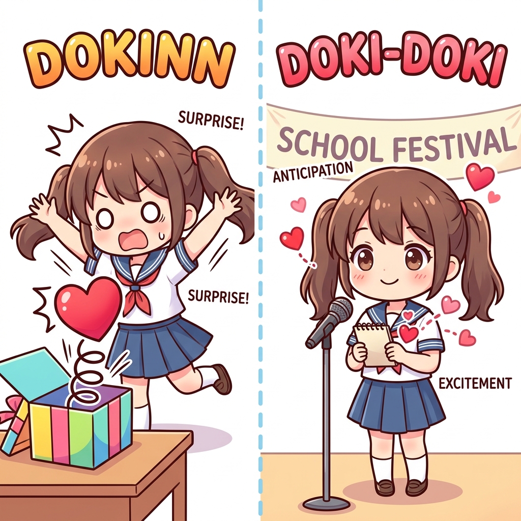 dokinn Japanese onomatopoeia explanation image