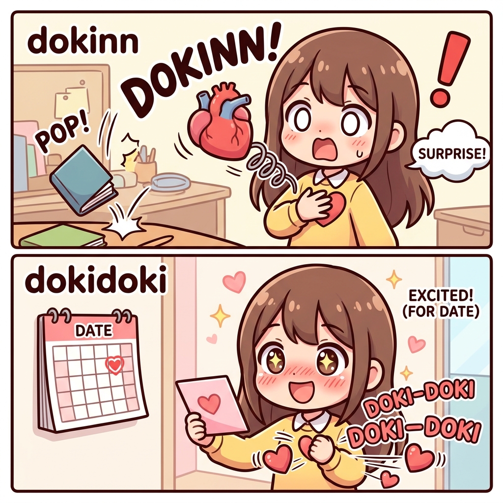 dokinn Japanese onomatopoeia usage example image