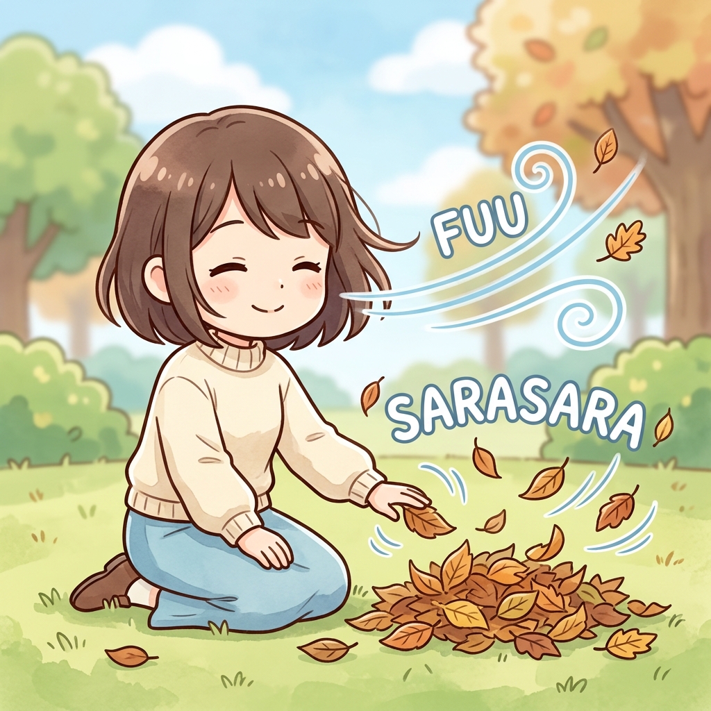 fuu Japanese onomatopoeia usage example image