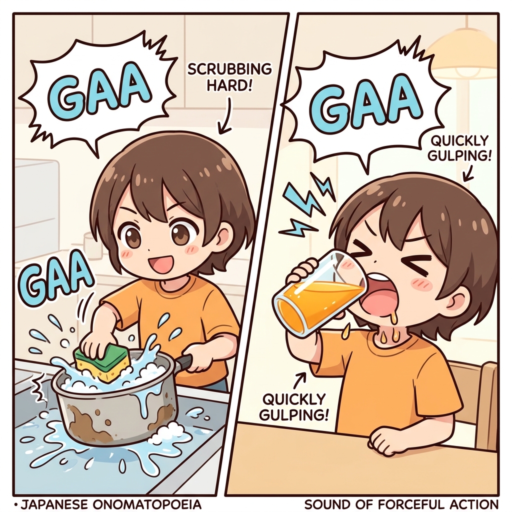 gaa Japanese onomatopoeia usage example image