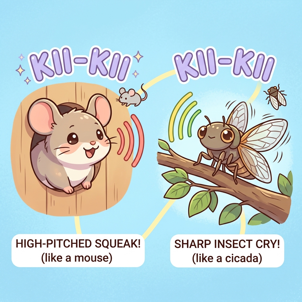 kii-kii Japanese onomatopoeia usage example image