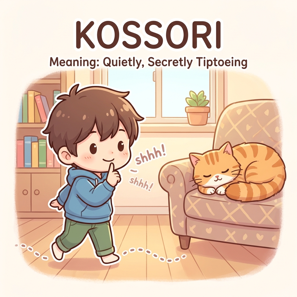 kossori Japanese onomatopoeia explanation image
