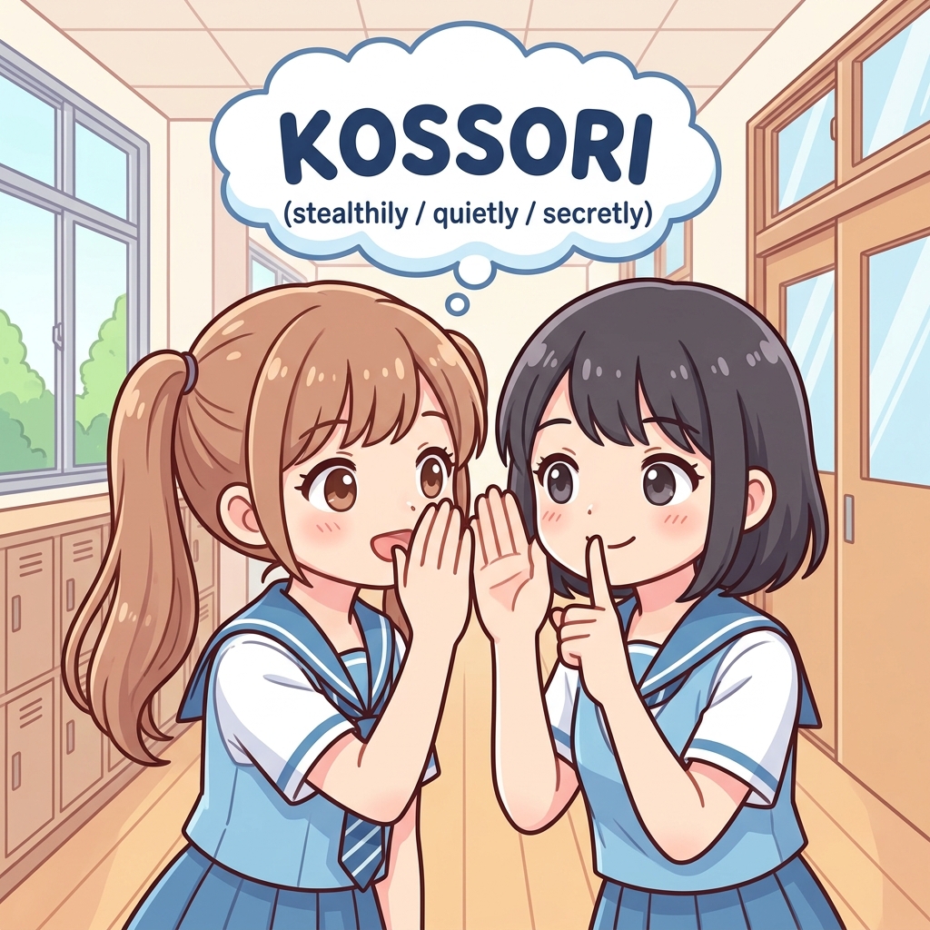 kossori Japanese onomatopoeia usage example image