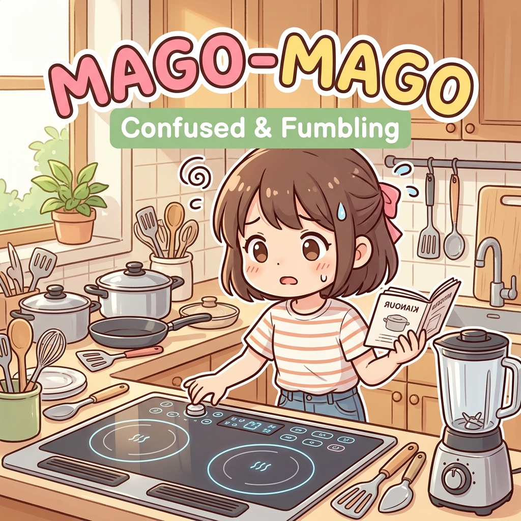 mago-mago Japanese onomatopoeia usage example image