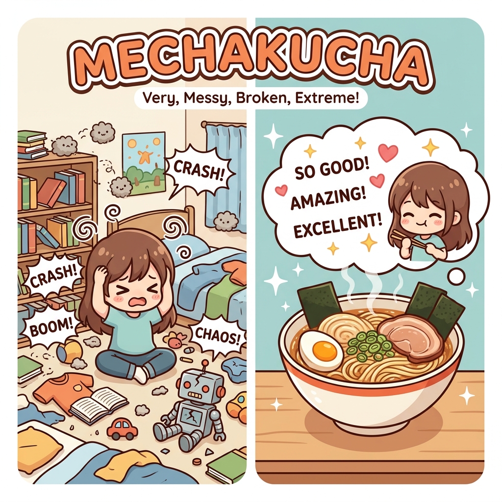 mechakucha Japanese onomatopoeia explanation image