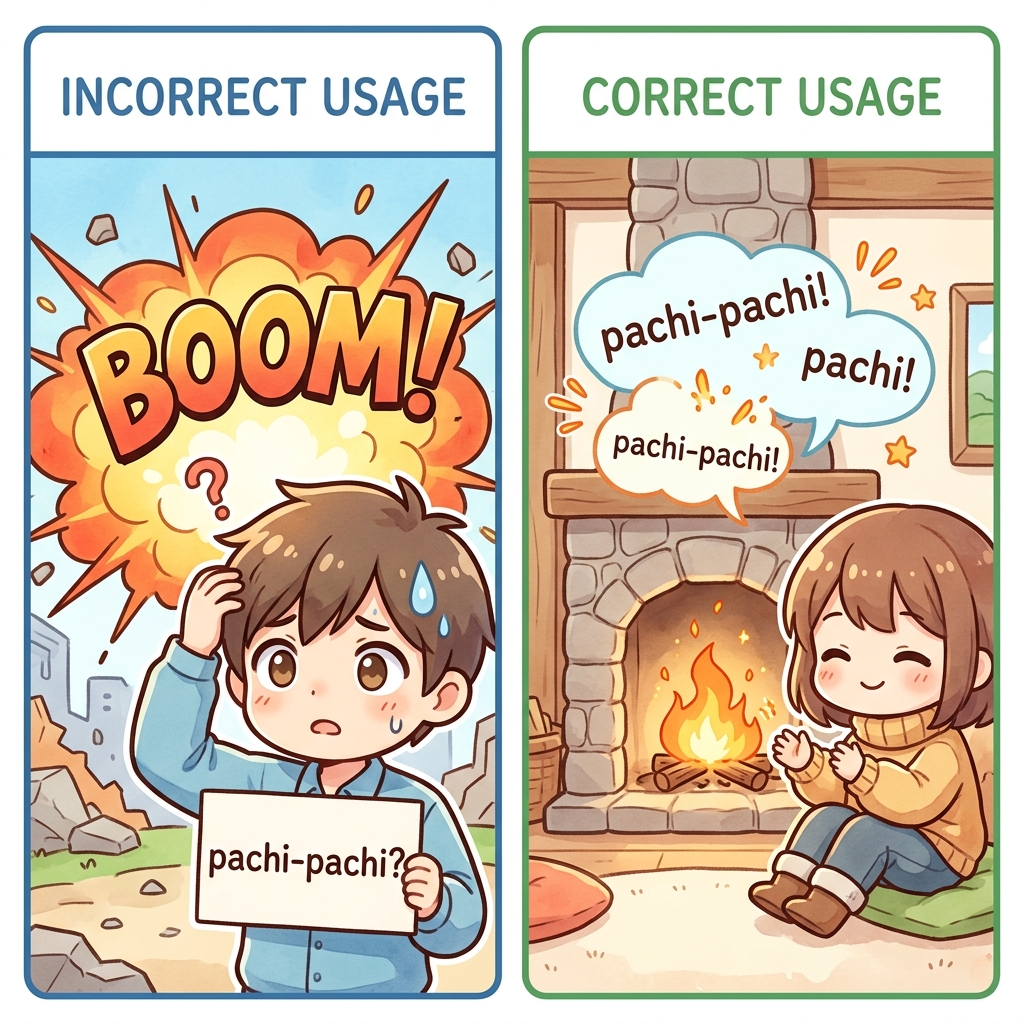 pachi-pachi Japanese onomatopoeia explanation image