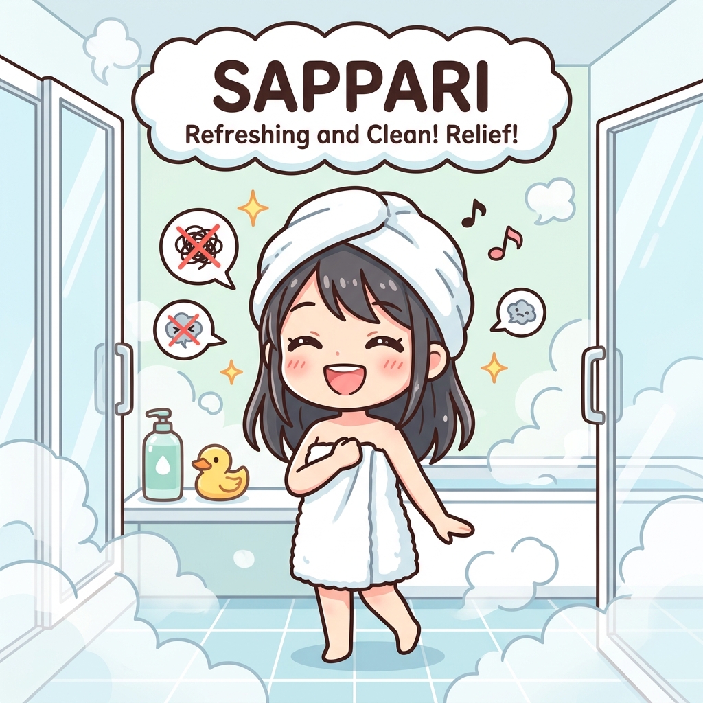 sappari Japanese onomatopoeia explanation image
