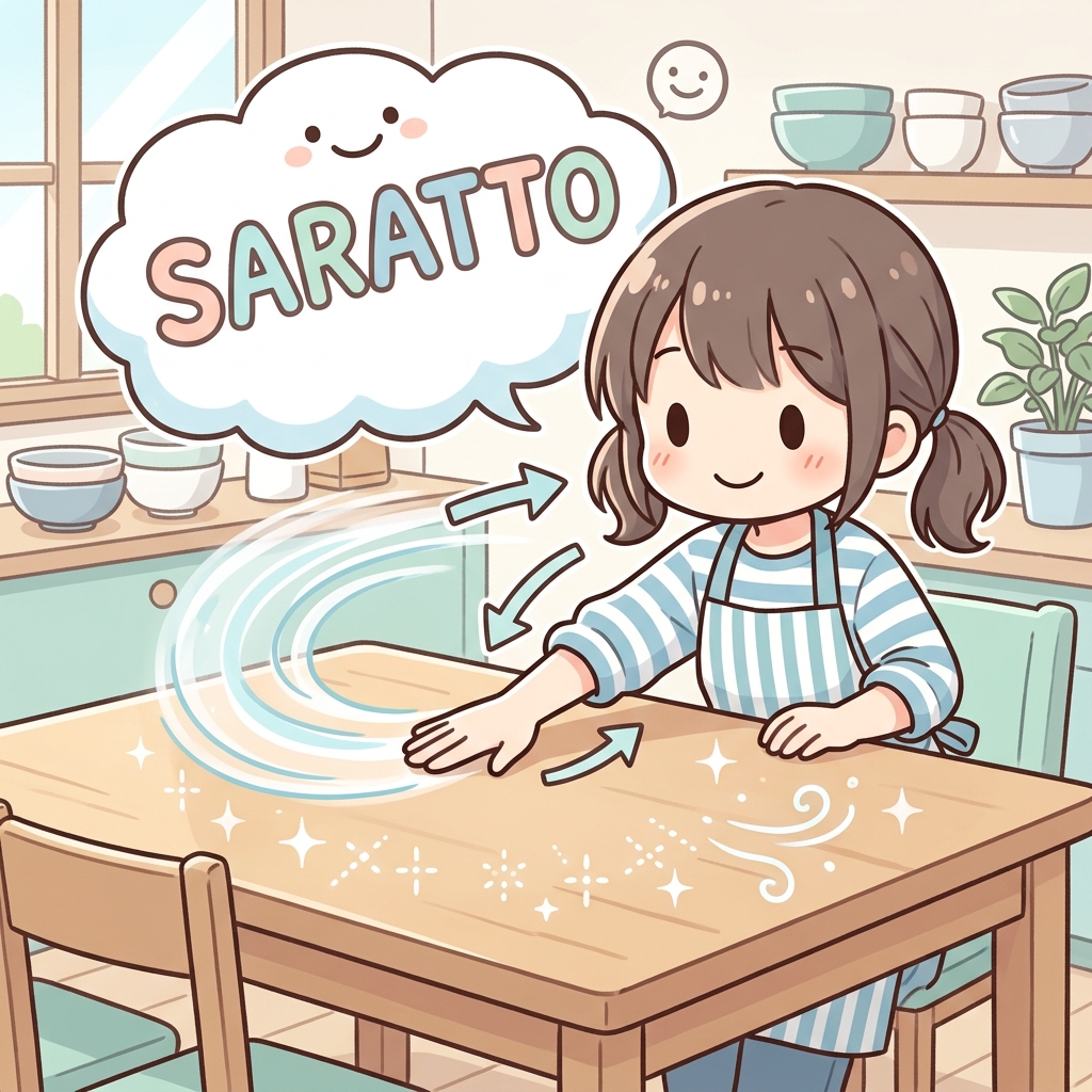 saratto Japanese onomatopoeia usage example image
