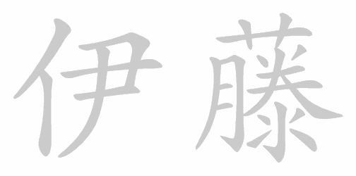 Kanji stroke order for 伊藤