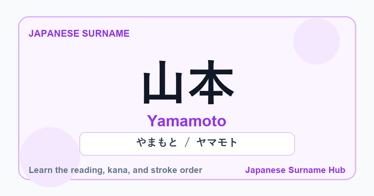 Featured image for the Japanese surname 山本 (yamamoto)