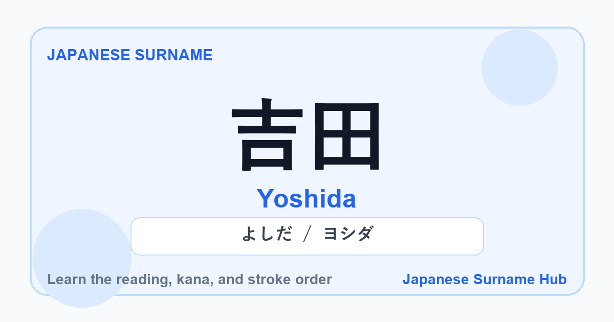 Featured image for the Japanese surname 吉田 (yoshida)
