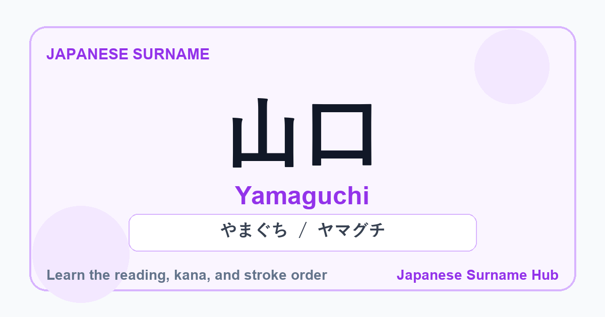Featured image for the Japanese surname 山口 (yamaguchi)
