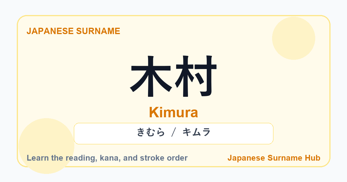 Featured image for the Japanese surname 木村 (kimura)