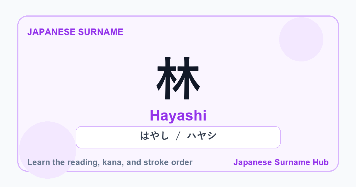 Featured image for the Japanese surname 林 (hayashi)