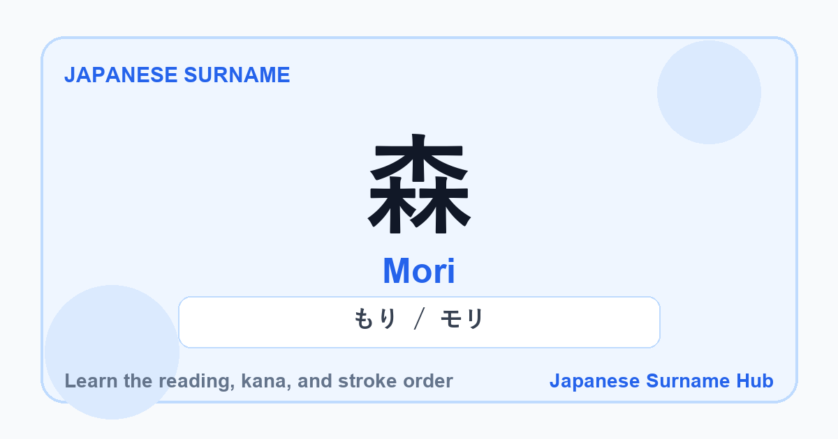 Featured image for the Japanese surname 森 (mori)
