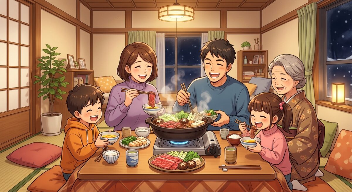 Sukiyaki situation illustration