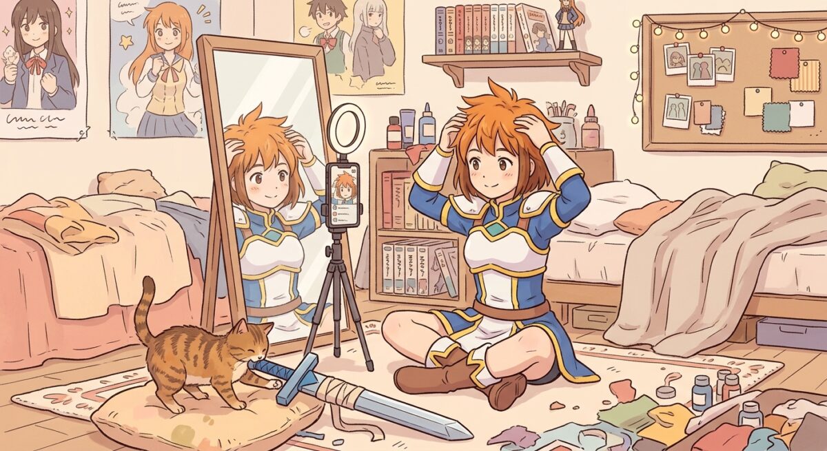 Home Cosplaying situation illustration